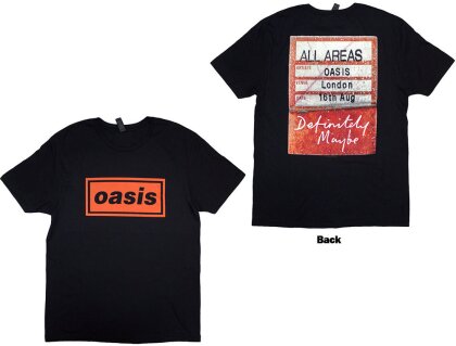 Oasis: Rock Off - Definitely Maybe Aaa Pass Back Print (T-Shirt Unisex Tg. L) - Grösse L