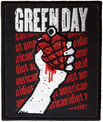Green Day Woven Patch - American Idiot Text Repeat (Standard)