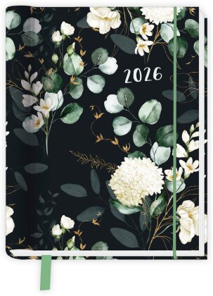 Trötsch Taschenkalender A6 Wire-O Motiv Blumen 2026 mit Postkarten