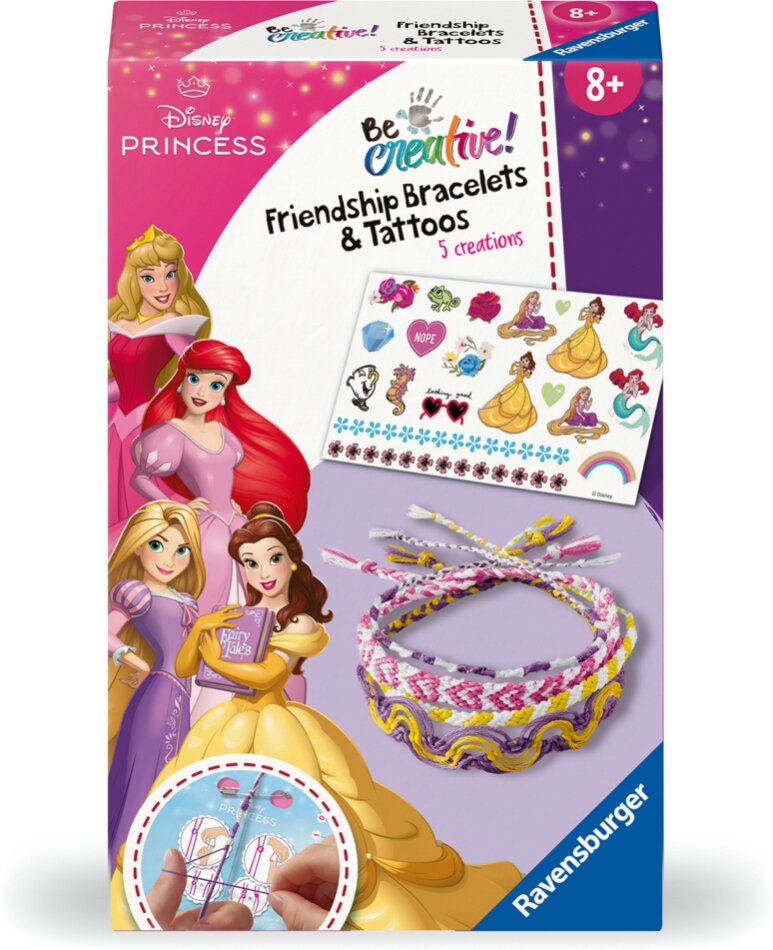 Bastelset Freundschaftsbändchen & Tattoos Disney Prinzessinnen