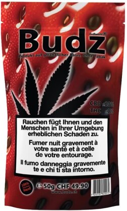 Budz Erdbeerli (50g) - Outdoor (CBD: <1'% THC: <1%)