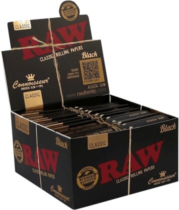 Raw Black Connoisseur King Size With Filters Box 24pcs
