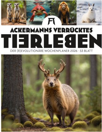 Verrücktes Tierleben Wochenplaner mit KI-Bildern Kalender 2026