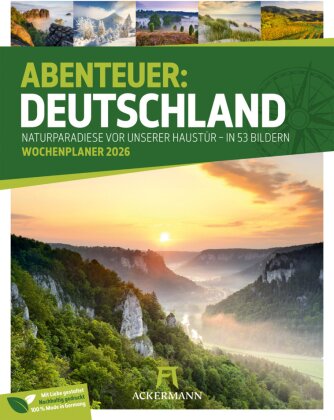 Abenteuer Deutschland Wochenplaner Kalender 2026 | Naturparadiese