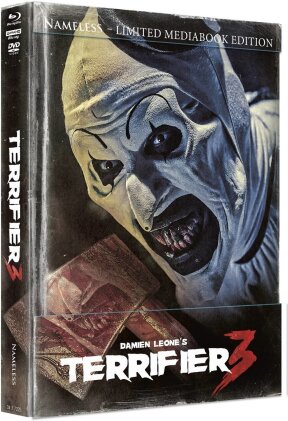 Terrifier 3 (2024) (Cover G, Wattiert, Edizione Limitata, Mediabook, 4K Ultra HD + Blu-ray + DVD)
