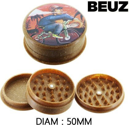 Kush Bong Bike Hemp Grinder 3 Part 50mm Brown