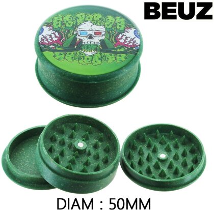 Kush Bong Skeleton Hemp Grinder 3 Part 50mm Green