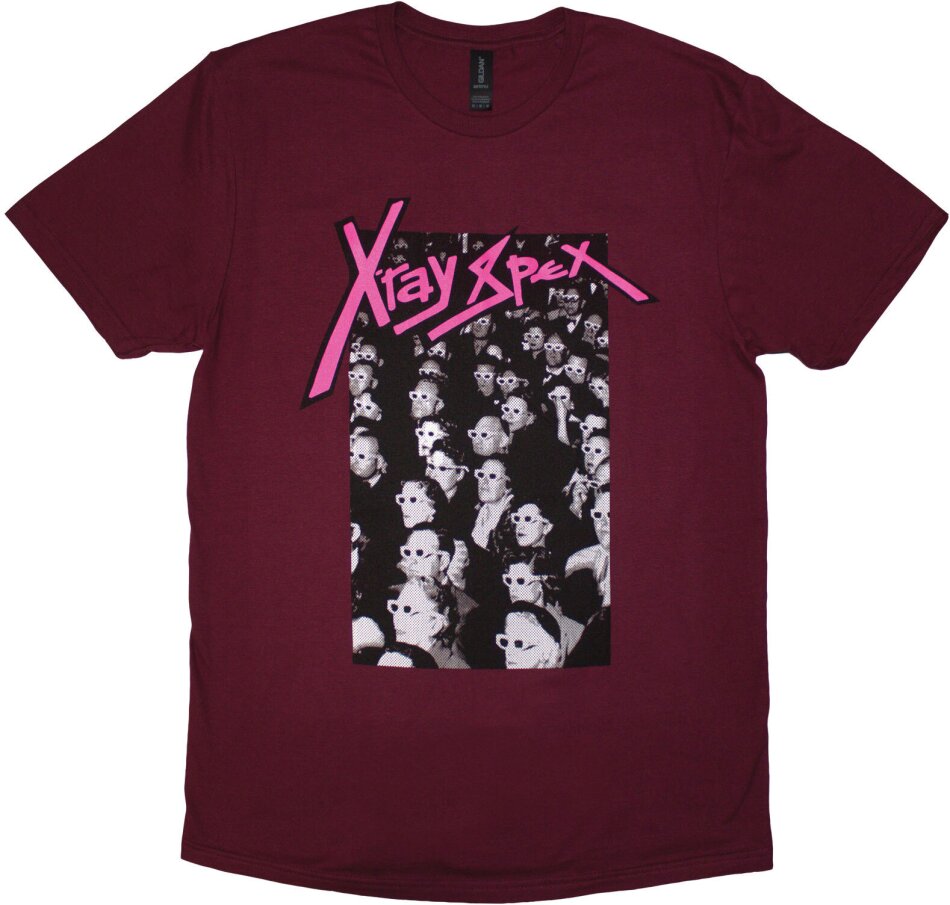 X-Ray Spex Unisex T-Shirt - 3D Cinema (Maroon Red)