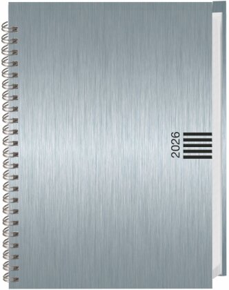 Wochen-Cheftimer A5 - Alu silber 2026