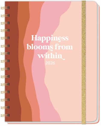 Happiness blooms from within Spiral-Kalenderbuch A5 2026