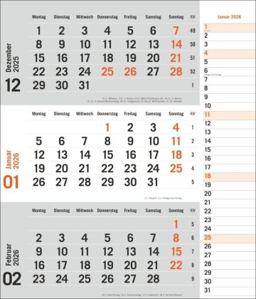 times&more 3-Monatsplaner - orange 2026