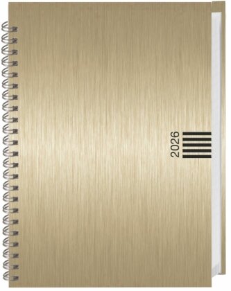Wochen-Cheftimer A5 - Alu gold 2026