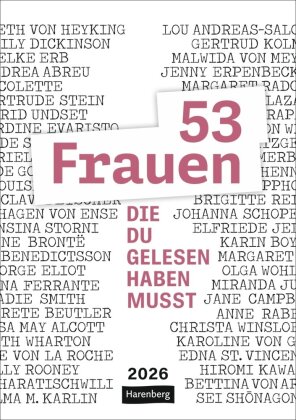 53 Frauen - die du gelesen haben musst Wochen-Kulturkalender 2026