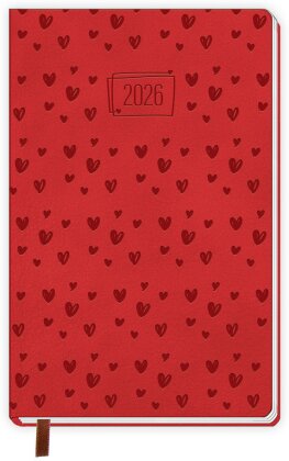 Trötsch Taschenkalender A6 Soft Touch Herzchen 2026