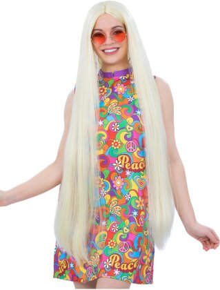 Hippie blond extra lang Perücke