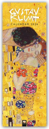 Gustav Klimt - Slimline-Kalender 2026 - Original Flame Tree Publishing-Kalender Slimeline [Kalender]