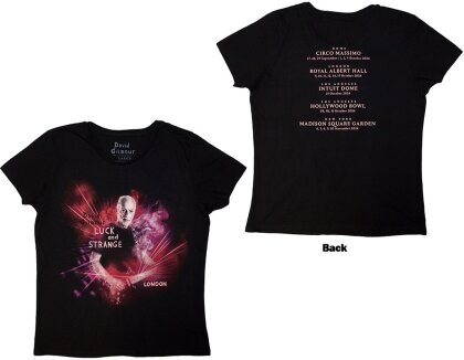 David Gilmour Ladies T-Shirt - Luck & Strange London (Black) (Back Print & Ex-Tour)