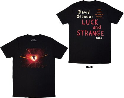 David Gilmour Unisex T-Shirt - Luck & Strange Stage Shot (Black) (Back Print & Ex-Tour)