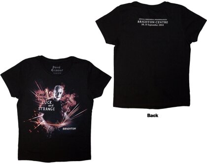 David Gilmour Ladies T-Shirt - Luck & Strange Brighton (Black) (Back Print & Ex-Tour) - Size S