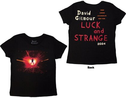 David Gilmour Ladies T-Shirt - Luck & Strange Stage Shot (Black) (Back Print & Ex-Tour)