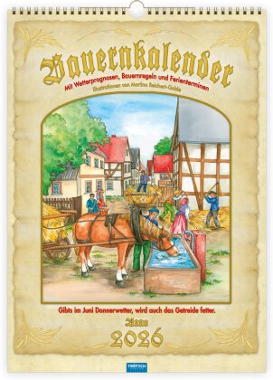 Trötsch Großbildkalender Bauernkalender 2026 mit Wetterprognosen Bauernregeln und Ferienterminen