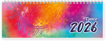 Trötsch Schreibtischquerkalender Timer Farben (eine Woche 2 Seiten) 2026