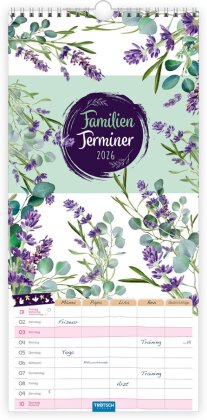 Trötsch Familienkalender Familienterminer Blumen 2026