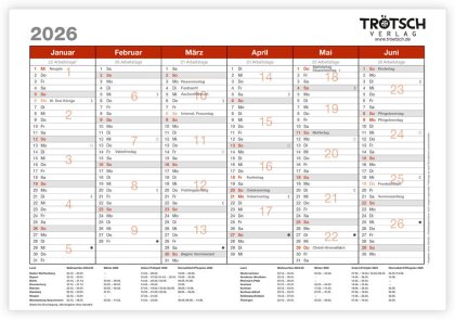 Trötsch Wandtafelplaner A4 2026