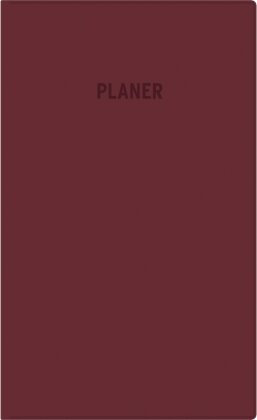 Taschenplaner bordeaux 2026 - Bürokalender 9,5x16 cm - 32 Seiten - 1 Monat auf 2 Seiten - separates Adressheft - faltbar - Notizheft - 520-1011