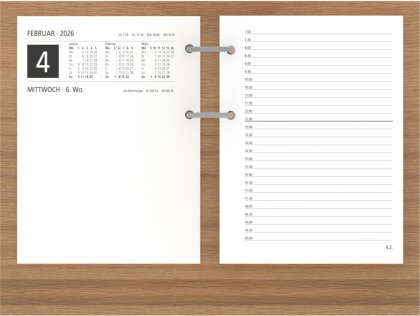 Holzuntersatz für Umlege-Kalender - 24,5x18,5 cm - mit Stiftablage - sehr stabil - 333-0000