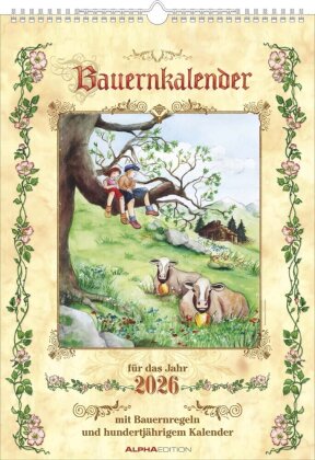 Bauernkalender 2025 - Bildkalender A3 (29,7x42 cm) - mit Feiertagen (DE/AT/CH) und Platz für Notizen - inkl. Bauernregeln - Wandkalender