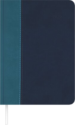 Buchkalender Premium Water türkis-blau 2026 - Büro-Kalender A5 - Cheftimer - 1 Tag 1 Seite - 416 Seiten - Tucson-Einband - Zettler