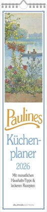 Paulines Küchenplaner 2026 - Streifenplaner - Wandplaner - Küchen-Kalender - 11,3x49,5
