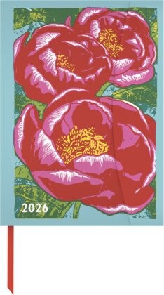 Kat Menschik - Flowers 2026 - Peonies - Diary - Buchkalender - Taschenkalender - 16x22