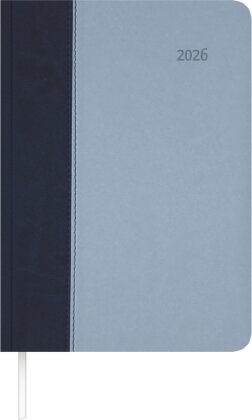 Buchkalender Premium Air blau-azur 2026 - Büro-Kalender A5 - Cheftimer - 1 Tag 1 Seite - 416 Seiten - Tucson-Einband - Zettler