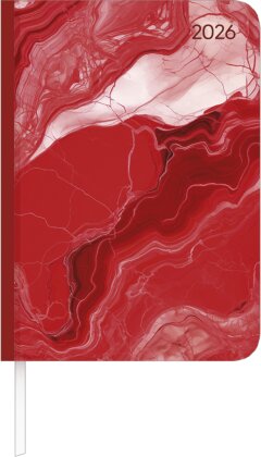 Lady Journal Marble 2026 - Taschenkalender A6 (10,7x15,2 cm) - Weekly - 192 Seiten - Notiz-Buch - Termin-Planer - Alpha Edition