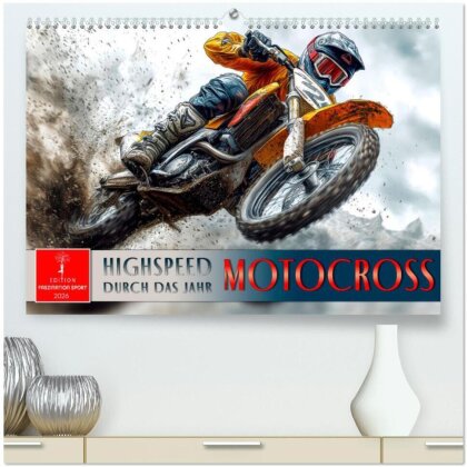 Motocross - Highspeed durch das Jahr (hochwertiger Premium Wandkalender 2026 DIN A2 quer), Kunstdruck in Hochglanz