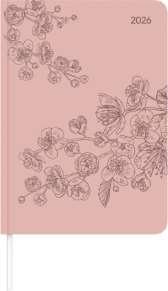 Lady Journal Grande Deluxe Salmon 2026 - Taschen-Kalender A5 (15x21 cm) - Tucson Einband - mit Motivprägung - Weekly - 128 Seiten - Alpha Edition