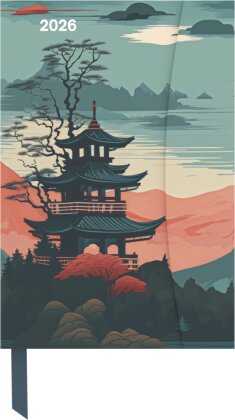 teNeues - Japanese Papers 2026 - Buchkalender 10x15 cm | Kompakter Wochenkalender mit Magnetverschluss im Asia-Design