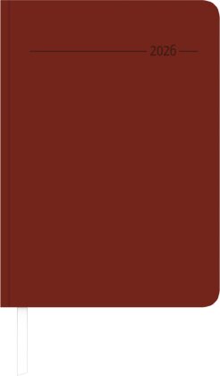 Zettler Wochenplaner Tucson rot A5 128 Seiten 2026 - Wochenkalender 15 × 21 cm, 1 Woche/2 Seiten, Tucson-Einband, Zeiteinteilung 7-22 Uhr, Monats- & Jahresübersichten, FSC-zertifiziert, viersprachig