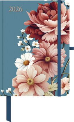 GreenLine Diary Floral 2026 - Buchkalender - Taschenkalender - 16x22