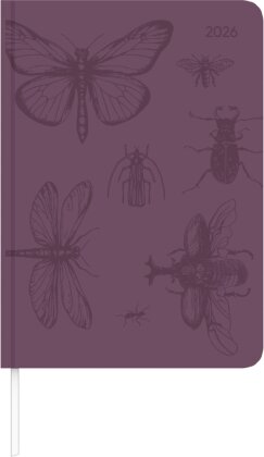 Lady Journal Grande Deluxe Purple 2025 - Taschen-Kalender A5 (15x21 cm) - Tucson Einband - mit Motivprägung - Weekly - 128 Seiten - Alpha Edition