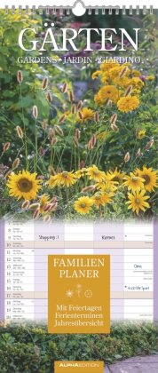 Gärten 2026 Familienplaner - Wandkalender - Familienkalender - 19,5x45