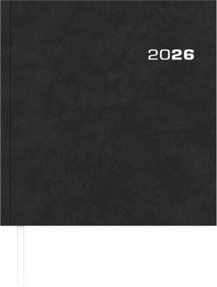 Zettler Wochenbuch Sekret&auml;r anthrazit 1W/2S 2026 - Buchkalender 20 x 21 cm mit 128 Seiten, 1 Woche auf 2 Seiten, Zweimonats&uuml;bersicht, Stundeneinteilung 7-20 Uhr, FSC-zertifiziert, Leseband