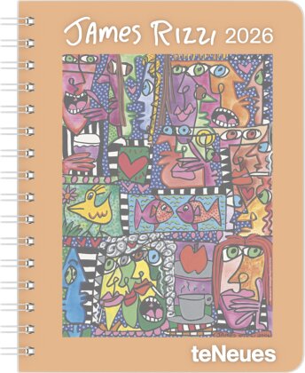 James Rizzi 2026 - Diary - Buchkalender - Taschenkalender - Kunstkalender - 16,5x21,6