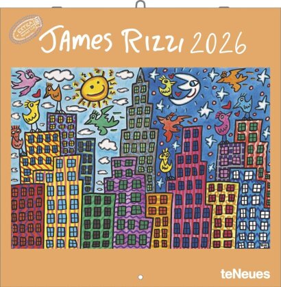 teNeues - James Rizzi 2026 - Kunst-Wandkalender 30x30 cm (30x60 cm geöffnet) | Broschürenkalender mit farbenfrohen Pop-Art-Motiven