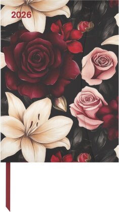 Dark Flowers 2026 - Diary - Buchkalender - Taschenkalender - 16x22