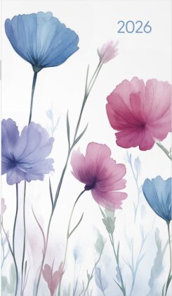 Miniplaner Style Blumenwiese 2026 - Taschen-Kalender 9x15 cm - Weekly - 64 Seiten - 1 Seite 1 Woche - Notiz-Heft - Alpha Edition