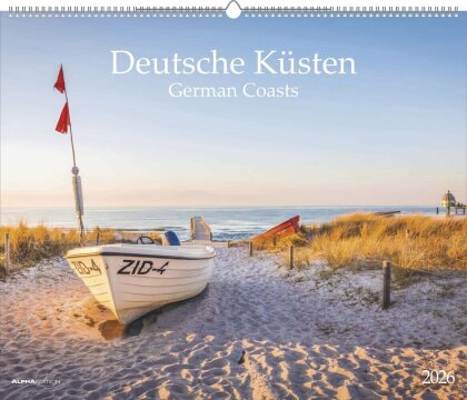 Deutsche Küsten 2026 - Bildkalender XXL 60x50 cm - hochwertiger Wandkalender im Querformat - Landschaftskalender - Wandplaner
