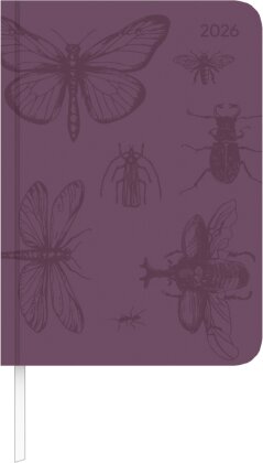 Alpha Edition - Lady Journal Deluxe Purple 2026 - Taschenkalender A6 (11×15 cm) - Weekly - 128 Seiten - eleganter Terminplaner im Tucson-Einband mit Motivprägung & Zusatzfunktionen